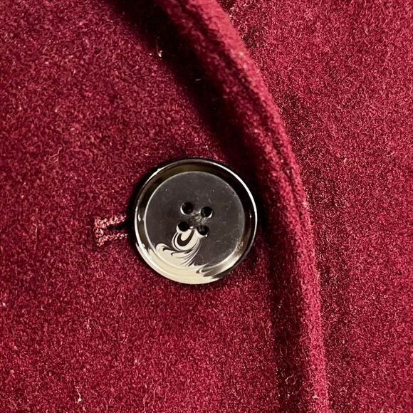 St. John's Bay Women's Burgundy Button Up Peacoat - Picture 8 of 8